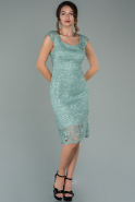 Mint Dantelli Kısa Elbise ABK010