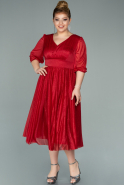 Red Short Plus Size Evening Dress ABK1098