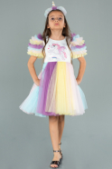 Rins Unicorn Kısa Kol Çocuk Abiye ABK1056
