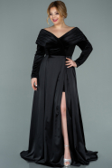 Длинное Свободное Вечернее Платье Черный ABU2084