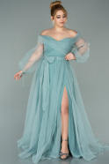 Mint Long Oversized Evening Dress ABU1535