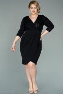 Short Black Plus Size Evening Dress ABK1325