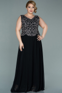 Long Black Chiffon Oversized Evening Dress ABU2243