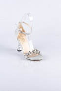 Gümüş Taşlı Abiye Ayakkabı ABS1057