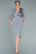 Grey Short Plus Size Evening Dress ABK1325