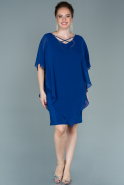 Большое Короткое Шифоновое Платье Ярко-синий ABK1494