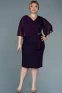 Миди Вечернее Платье Большого Размера Пурпурный ABK1567
