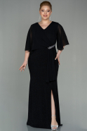 Long Black Plus Size Evening Dress ABU2857