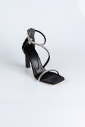 Siyah Saten Abiye Ayakkabı ABS2021
