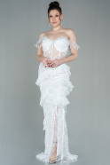 Long White Evening Dress ABU1596