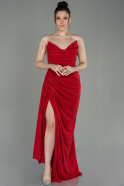 Kısa Kırmızı Abiye Elbise T2037