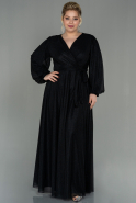Long Black Plus Size Evening Dress ABU2962