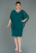 Большое Короткое Шифоновое Платье зелёный ABK1494