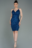 Короткое Платье С Чешуей Ярко-синий ABK1763