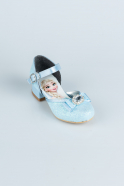 Buz Mavisi Elsalı Simli Kız Çocuk Ayakkabısı HR001