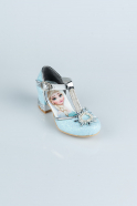 Buz Mavisi Elsalı Simli Kız Çocuk Ayakkabısı HR009