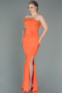 Длинное Вечернее Платье Русалка Оранжевый ABU3048