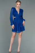 Короткое Платье На Приглашение Ярко-синий ABK1743