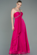 Long Fuchsia Chiffon Evening Dress ABU3179