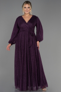 Dark Purple Long Plus Size Evening Dress ABU2962