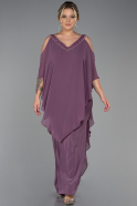 Lavender Chiffon Plus Size Evening Dress ABT096