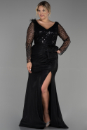 Long Black Plus Size Evening Dress ABU3284