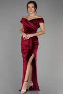 Long Burgundy Velvet Evening Dress ABU3330
