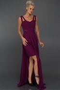 Uzun Violet Tüllü Mezuniyet Elbisesi C7173