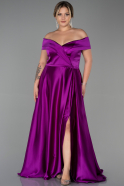 Большое Атласное Платье Фиолетовый ABU2355