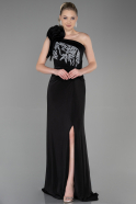 Длинное Вечернее Платье Русалка Черный ABU3349