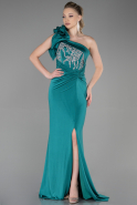 Длинное Вечернее Платье Русалка Изумрудно-зеленый ABU3349