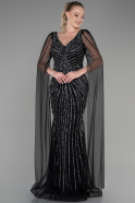 Особенное Длинное Свадебное Платье Черный ABU3357