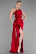 Длинное Велюровое Вечернее Платье красный ABU3365