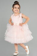 Somon Prenses Model Kısa Kız Çocuk Abiye ABK1362