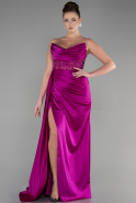 Violet Straplez Drapeli Uzun Saten Abiye ABU6141