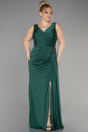 Emerald Green Long Large Size Dress ABU2927