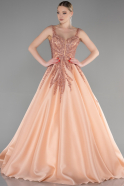 Long Salmon Haute Couture Dress ABU3597