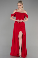 Long Red Chiffon Evening Dress ABU3591