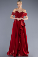 Red Long Satin Evening Dress ABU3701