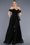 Black Long Satin Evening Dress ABU3701
