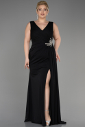 Long Black Plus Size Evening Dress ABU2934