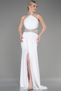 White Long Mermaid Prom Dress ABU2940
