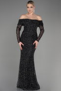 Long Black Mermaid Prom Dress ABU3777