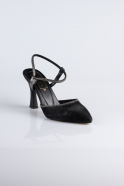Siyah Lazer Kesim Stiletto Abiye Ayakkabı MJ5150