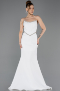 Ekru Su Yolu Straplez Balen Korse Detay Abiye Elbise ABU5747