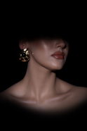 Siyah-Gold Küpe DF1038
