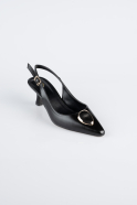 Siyah Deri Stiletto ABD2108