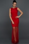 Kırmızı Şık Tüllü Elbise AR36826