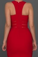 Kısa Kırmızı Dekoltesiz Abiye Elbise L8001