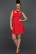 Kısa Kırmızı Mezuniyet Elbisesi D9097